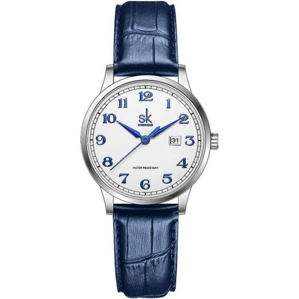 Classic Business Women Watches with Stainless Steel Band and Genuine Leather